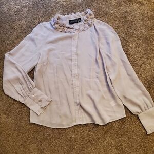 Pamela Dennis Ruffle Neck Top Size Medium